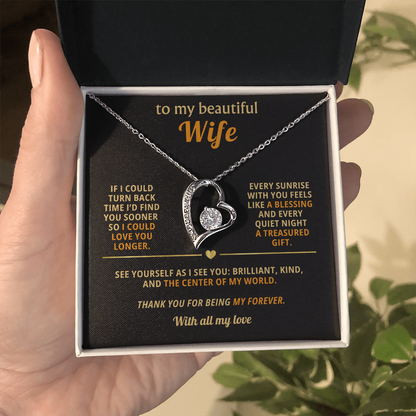 To My Beautiful Wife – “Love You Longer” Necklace