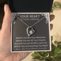 "Your Heart Is Your Compass" – Personalized Heart Necklace with Inspirational Message Card