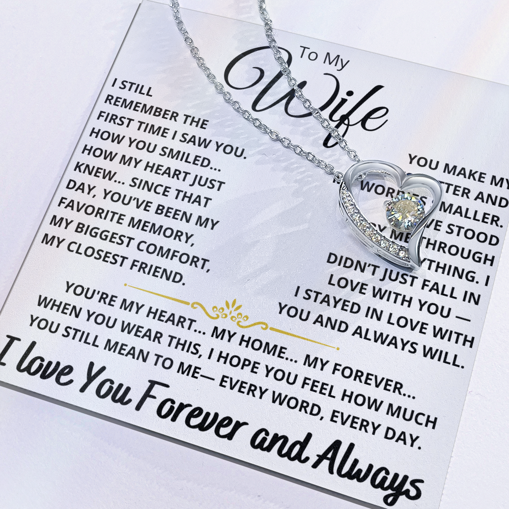To My Wife - Forever Love Heart Necklace