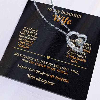 To My Beautiful Wife – “Love You Longer” Necklace