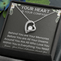 "Your Heart Is Your Compass" – Personalized Heart Necklace with Inspirational Message Card