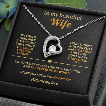 To My Beautiful Wife – “Love You Longer” Necklace