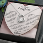 To My Beautiful Daughter - Forever Love Heart Necklace Gift from Mom
