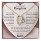 To My Beautiful Daughter - Forever Love Heart Necklace Gift from Mom