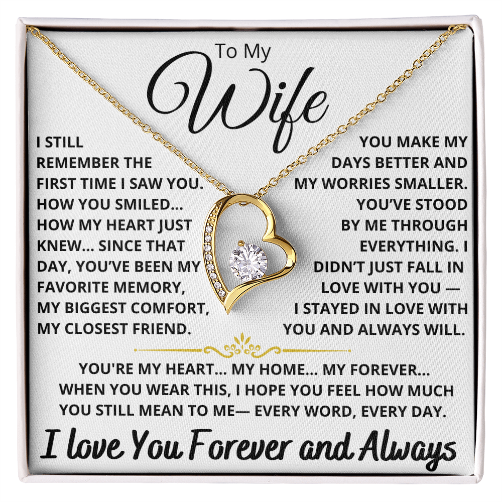 To My Wife - Forever Love Heart Necklace