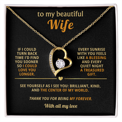 To My Beautiful Wife – “Love You Longer” Necklace