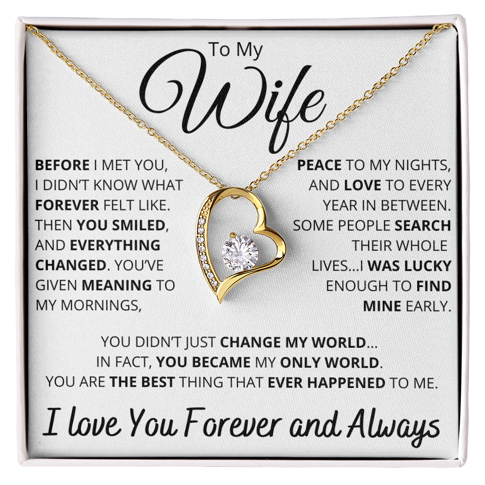 To My Wife – Necklace with Deeply Romantic “Forever Changed” Message