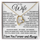 To My Wife - Heart Necklace with Message Card