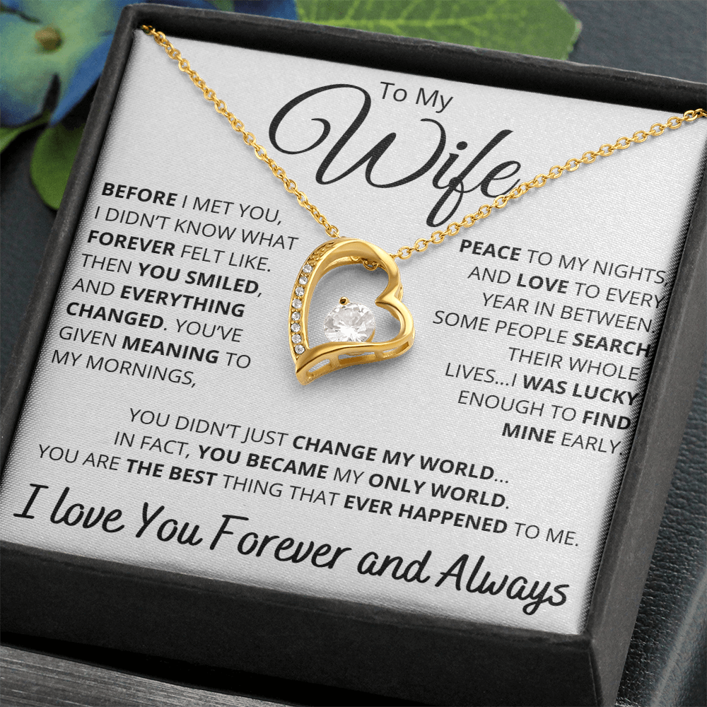 To My Wife – Necklace with Deeply Romantic “Forever Changed” Message