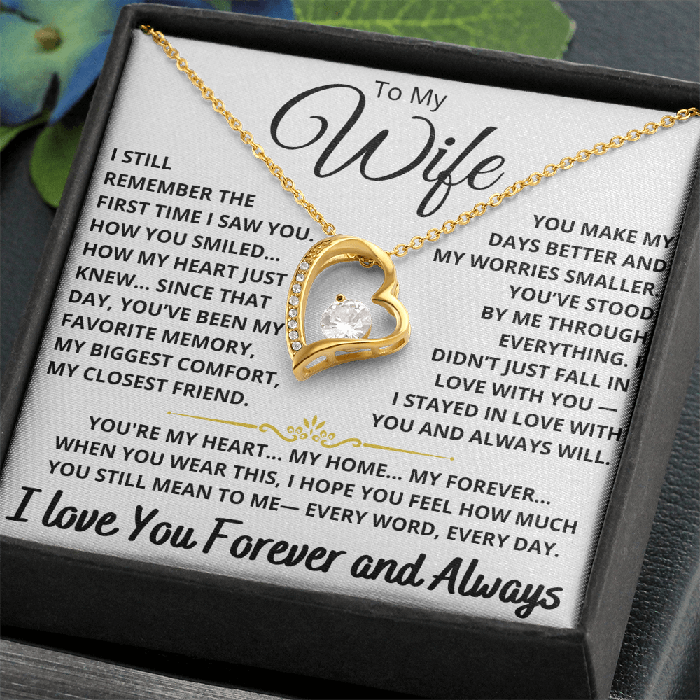 To My Wife - Forever Love Heart Necklace