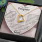 To My Beautiful Daughter - Forever Love Heart Necklace Gift from Mom