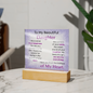 To My Beautiful Daughter – Purple Sparkle LED Acrylic Gift