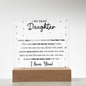 My Dear Daughter – LED Acrylic Keepsake from Mom or Dad