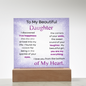 To My Beautiful Daughter – Purple Sparkle LED Acrylic Gift
