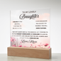 To My Lovely Daughter – LED Acrylic Gift from Mom