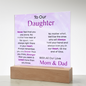 To Our Daughter – Eternal Love LED Acrylic from Mom & Dad