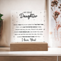 My Dear Daughter – LED Acrylic Keepsake from Mom or Dad