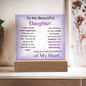 To My Beautiful Daughter – Purple Sparkle LED Acrylic Gift