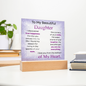 To My Beautiful Daughter – Purple Sparkle LED Acrylic Gift