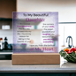 To My Beautiful Daughter – Purple Sparkle LED Acrylic Gift