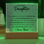 My Dear Daughter – LED Acrylic Keepsake from Mom or Dad