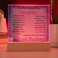 To My Beautiful Daughter – Purple Sparkle LED Acrylic Gift