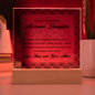 To My Awesome Daughter – Elegant Lace LED Acrylic Gift from Mom