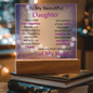 To My Beautiful Daughter – Purple Sparkle LED Acrylic Gift