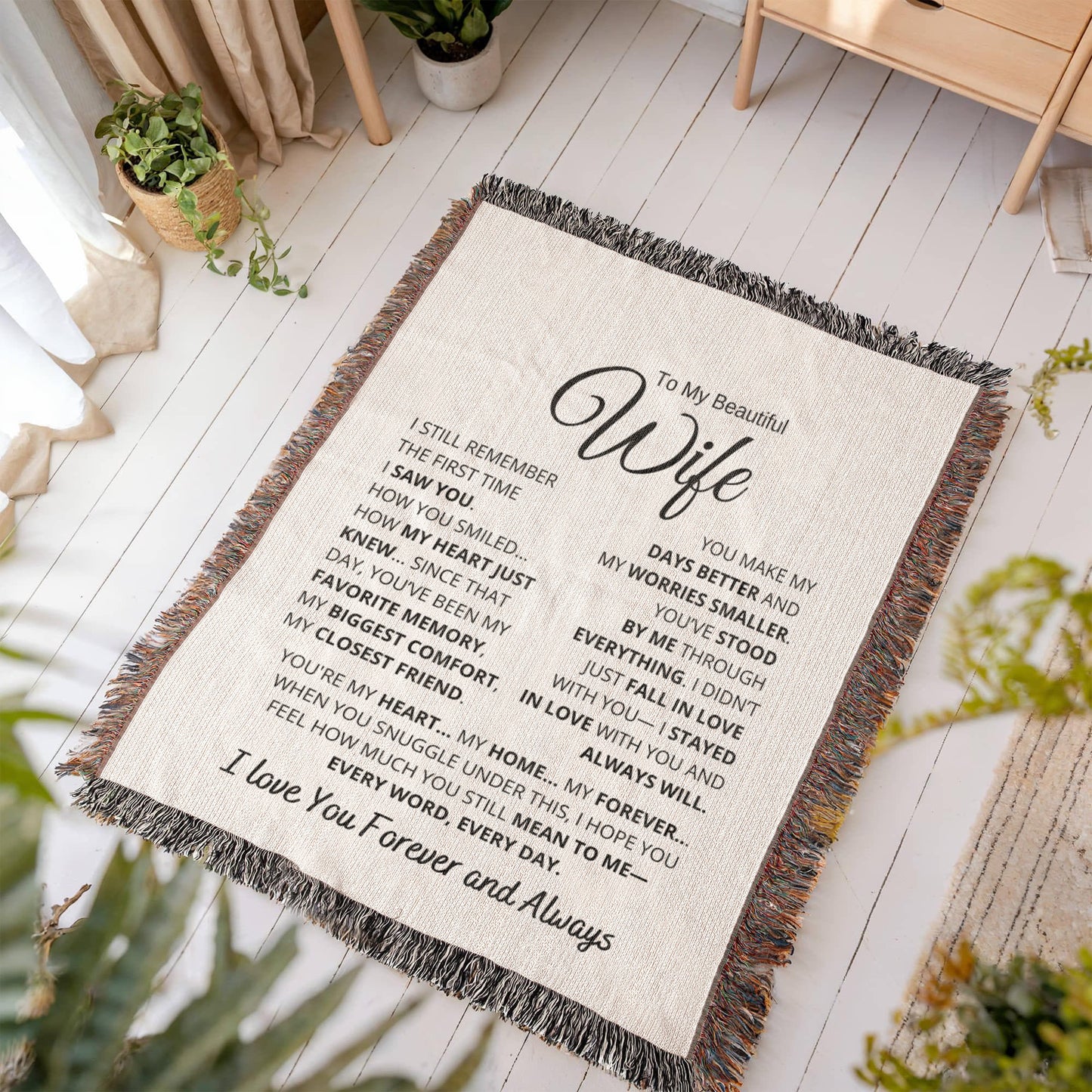 The Most Heartfelt Gift for Your Wife — Cosy Woven Blanket She'll Treasure Forever