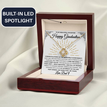 To My Beautiful Daughter – Happy Graduation Necklace | Rise & Shine Gift From Dad