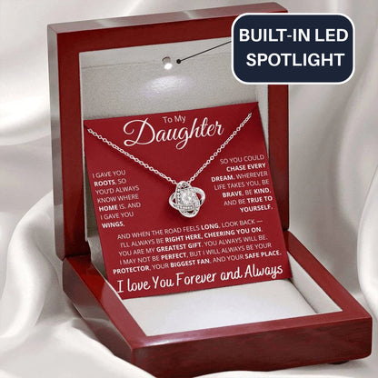 To My Daughter – Necklace with “Roots and Wings” Inspirational Message Card