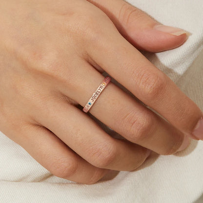 The Family Love Ring – Personalized Birthstone Ring with Names